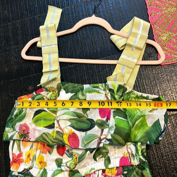Persifor Clementine Ruffled Midi Tropical Floral Sleeveless Dress size Large - Picture 11 of 13